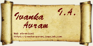 Ivanka Avram vizit kartica
